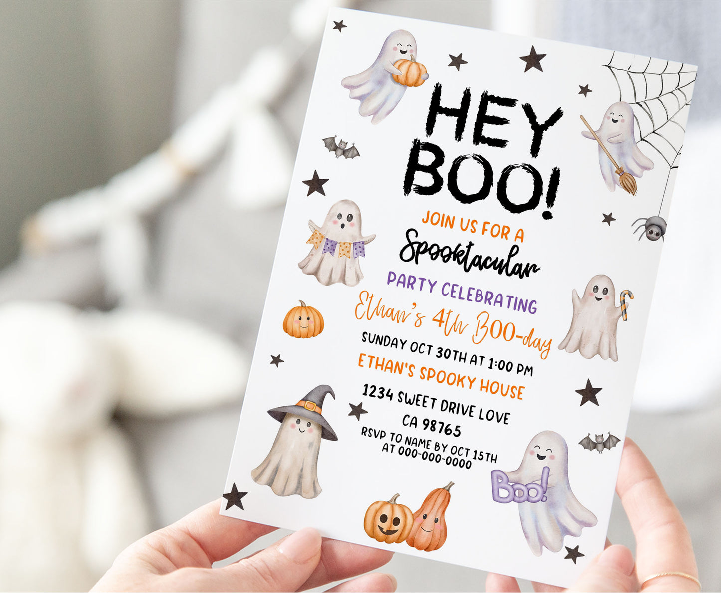 Editable Spooktacular Halloween Birthday Invitation | Halloween Party Invite - 115R1