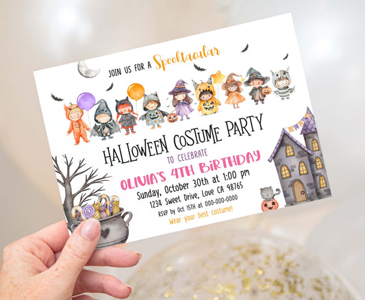 Editable Halloween Birthday Invitation | Halloween spooktacular Party Invite - 115Q