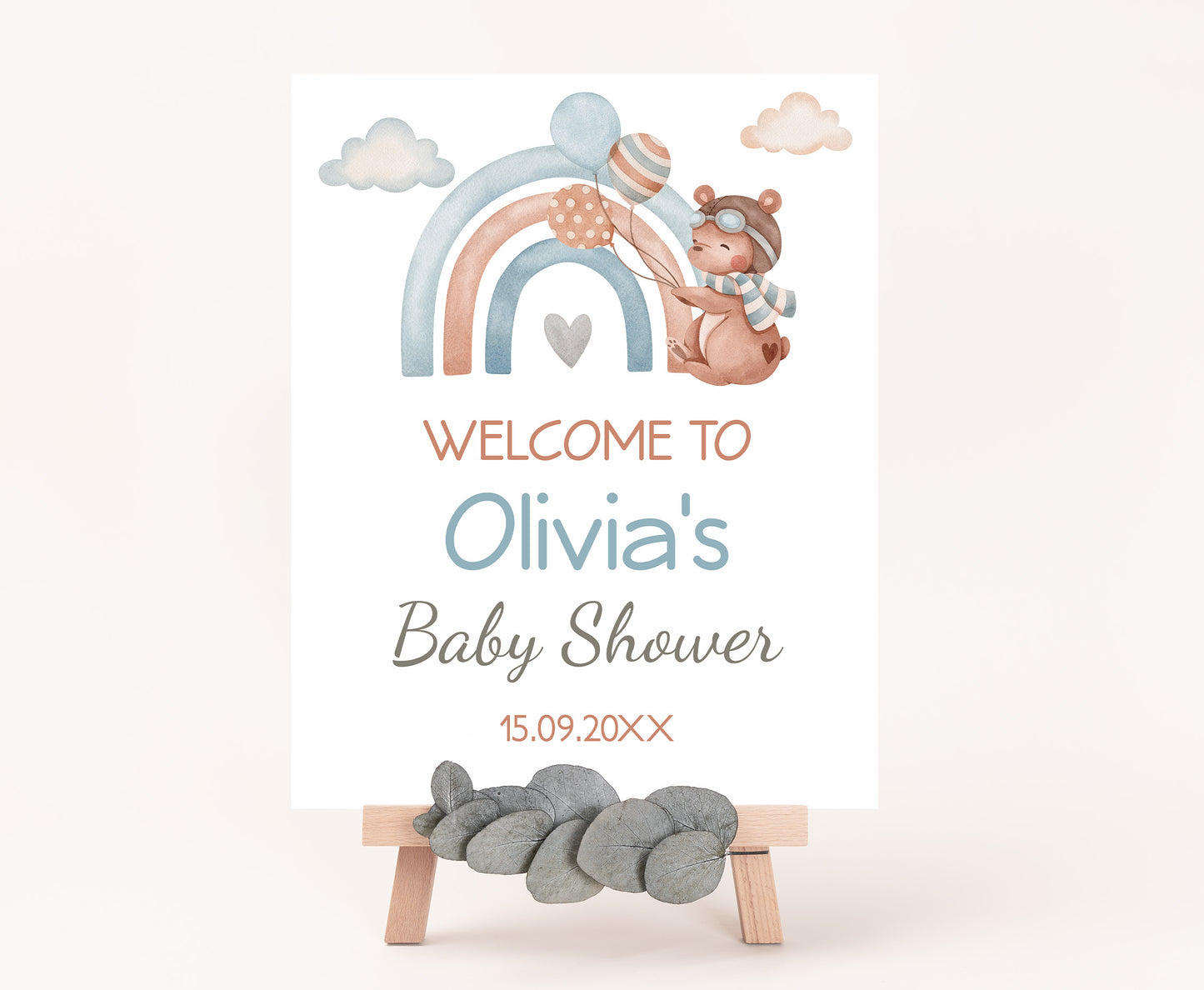 Editable Rainbow Welcome Sign | It's a boy Baby shower decorations - 76C