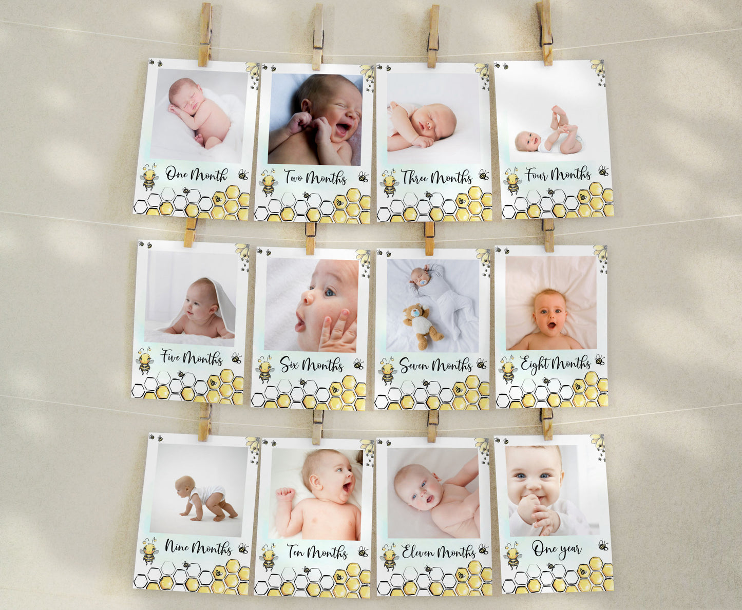 Bee Monthly Photo Banner |  Bee 1st Birthday Decorations - 61A