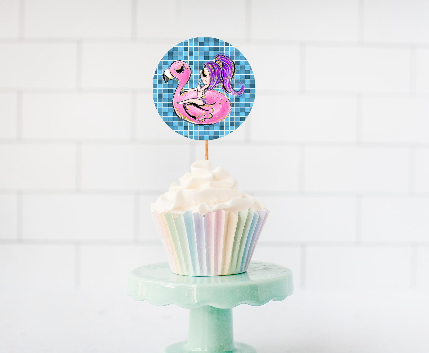 Pool Party Cupcake Toppers | Summer Birthday Party Theme Decorations - 40C