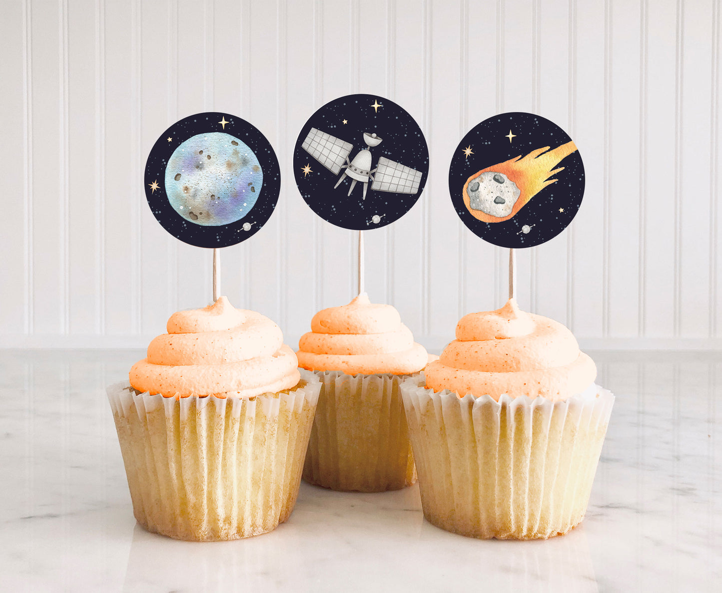 Space Cupcake Toppers | Astronaut Themed Birthday Cupcake Picks - 39C
