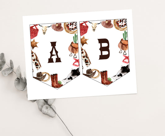 Editable Cowboy Banner | Rodeo Party Decorations - 34A