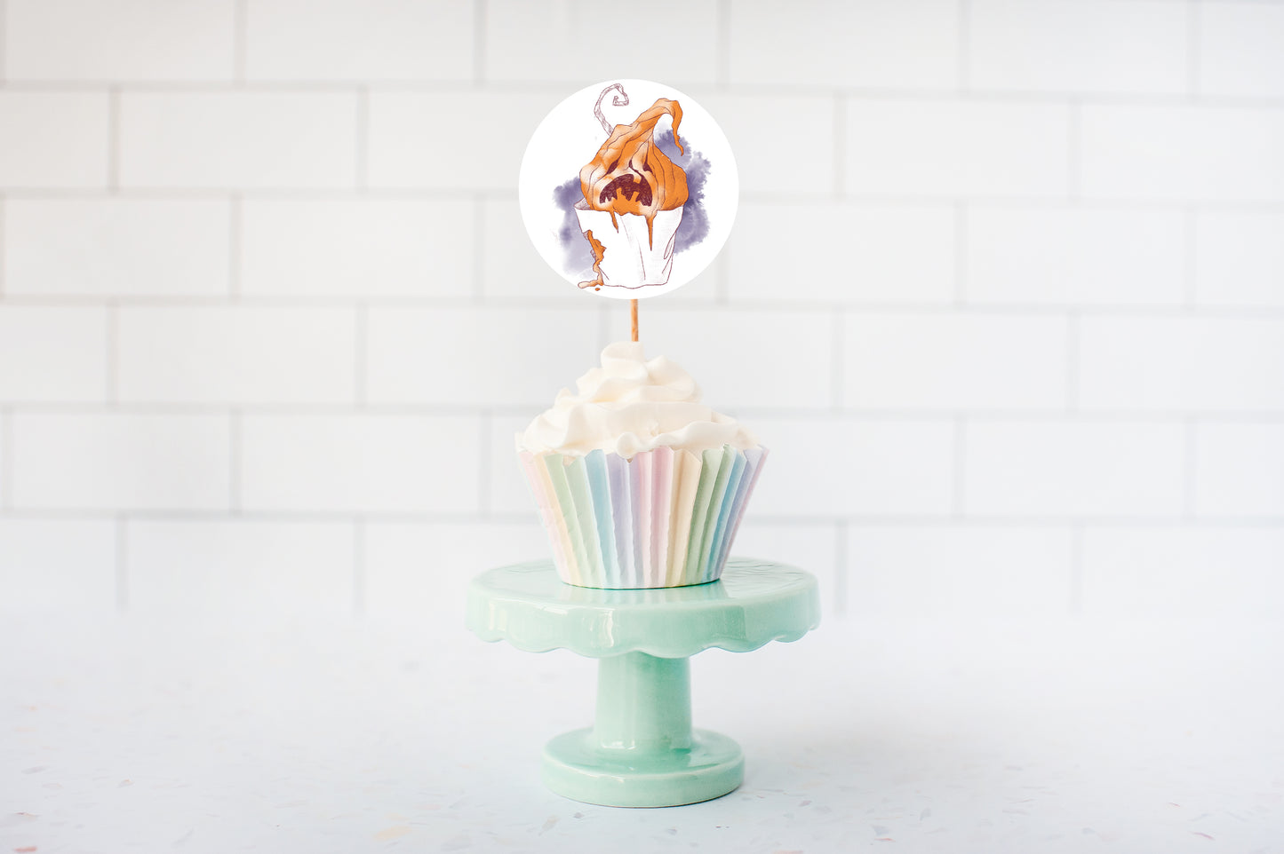 Halloween Birthday Cupcake Toppers | Halloween Theme Cupcake Picks - 115A
