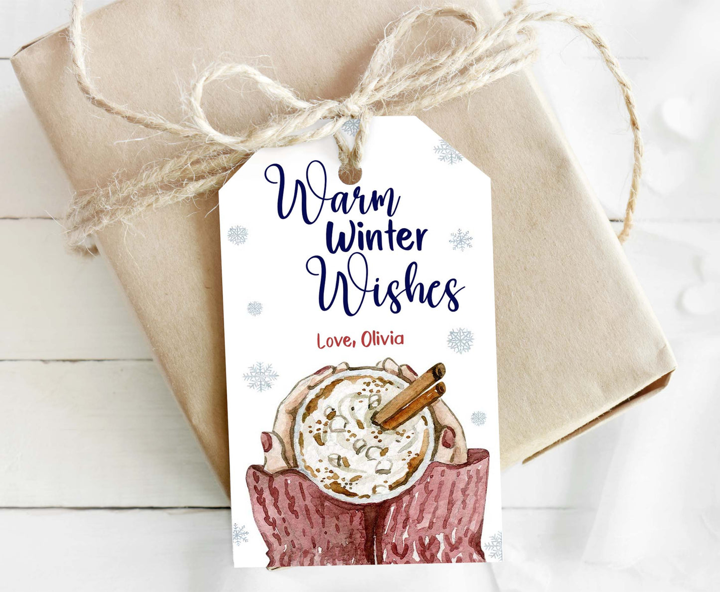Editable Warm Winter Wishes Tags | Hot Chocolate Tags - 112