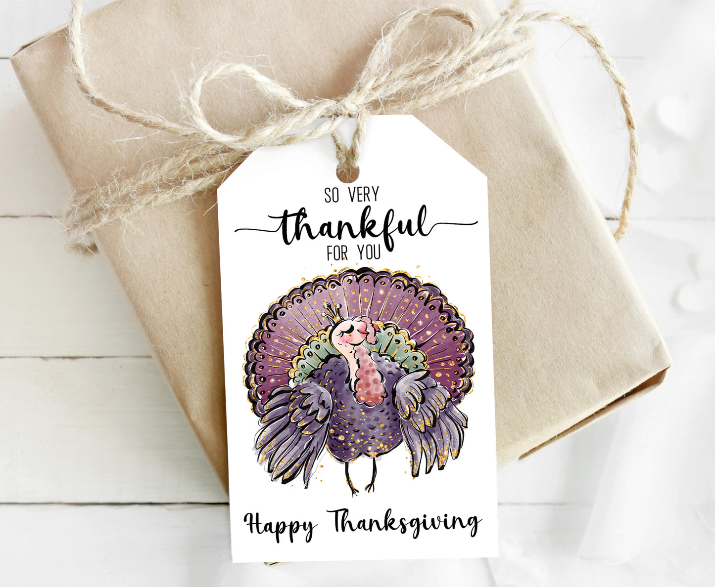 Turkey Thank You Tags |  Thanksgiving Favor Tags - 118