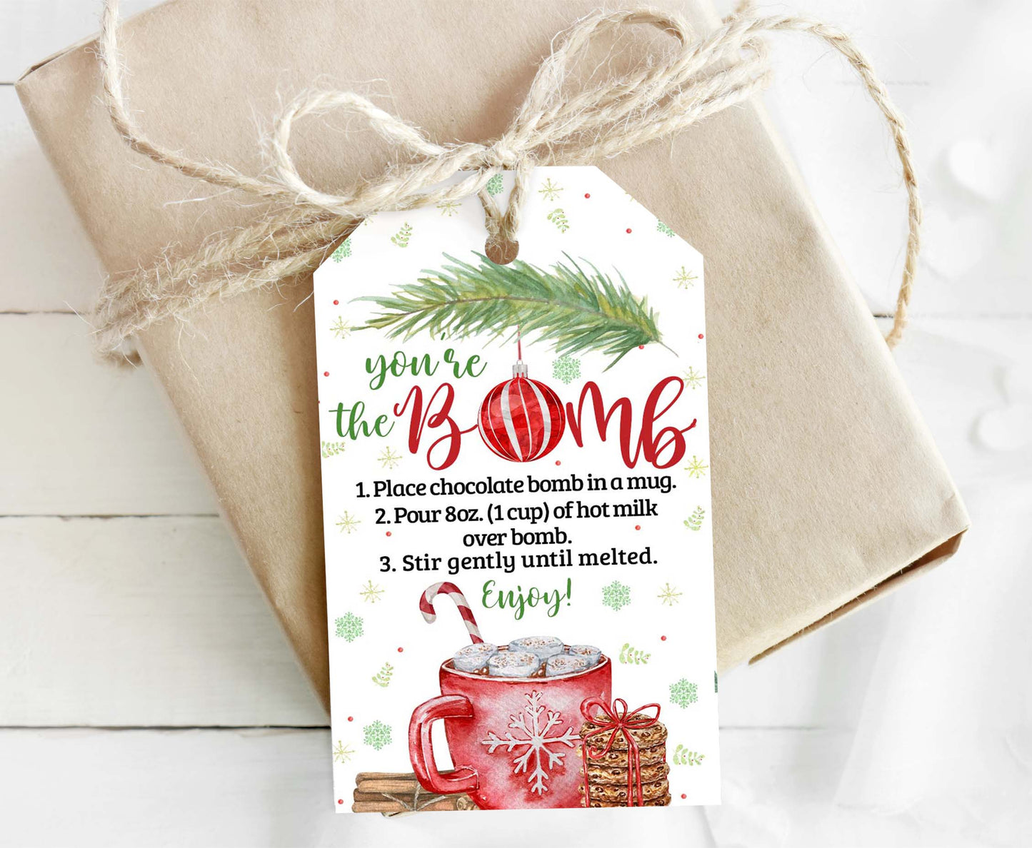 You're the Bomb Tags | Christmas Hot Chocolate Bomb Instructions Favor Tags - 112