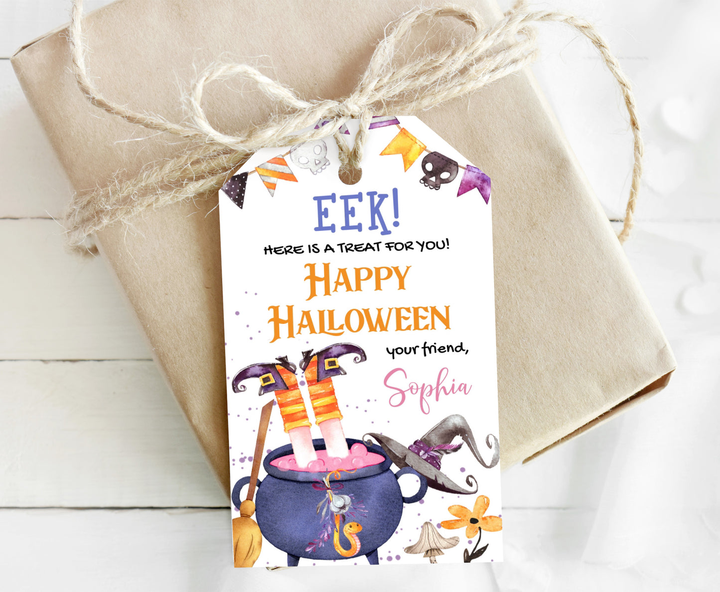 Here is a treat for you Favor Tags | Editable Halloween tags - 115