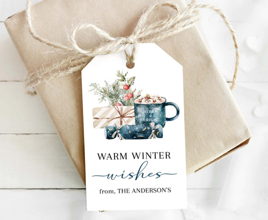 Warm wishes tags | Editable Christmas Gift Tag - 112