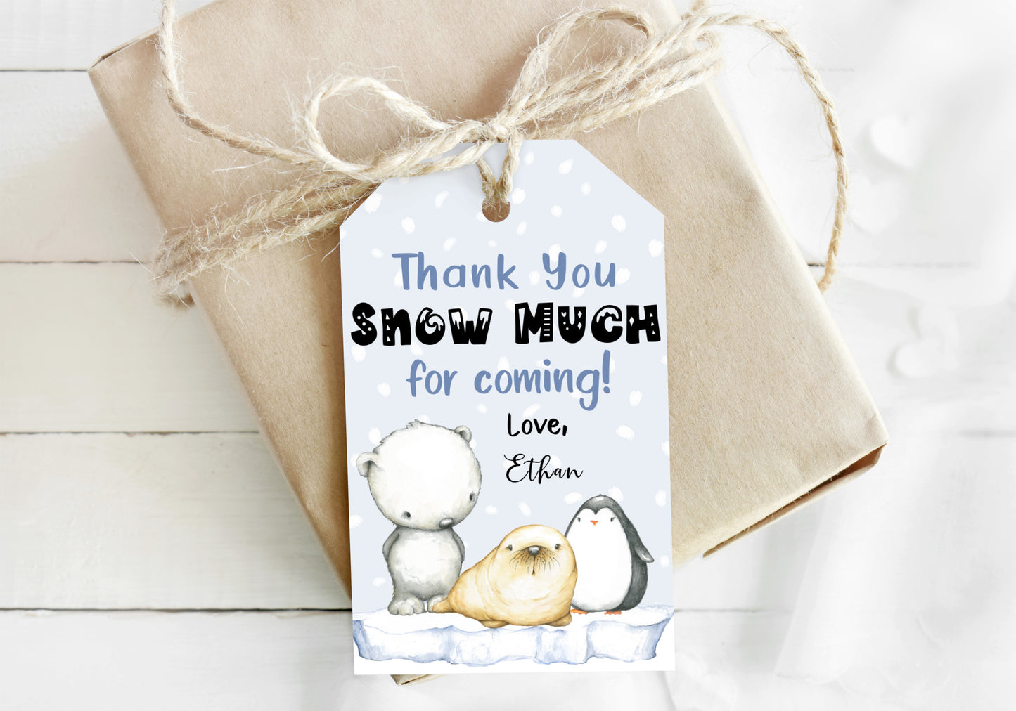 Arctic Animals Thank you Tags | Arctic Themed Party Favor Tags - 77A1