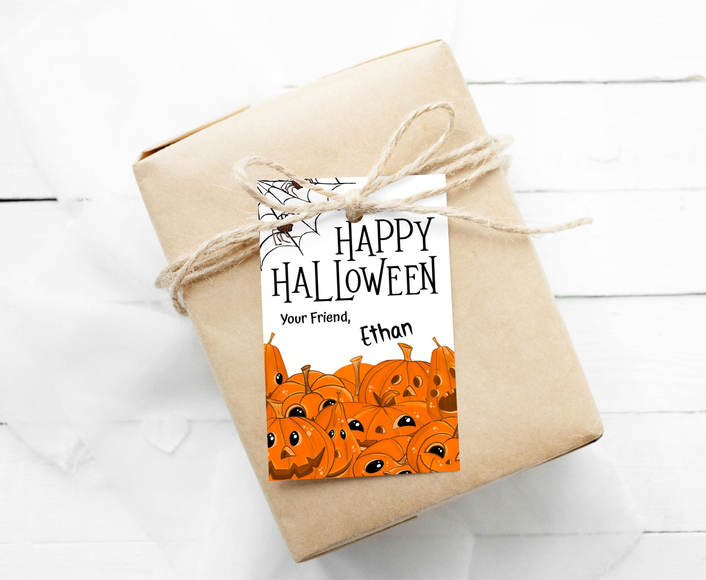 Editable Halloween Thank You Tags | Pumpkin Favor Tags - 115J