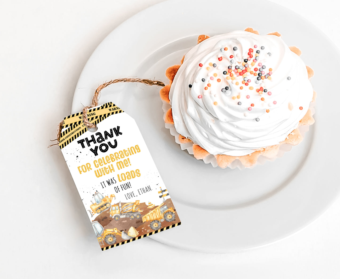 Construction Thank You Tags | Construction Birthday Party Printable - 07A