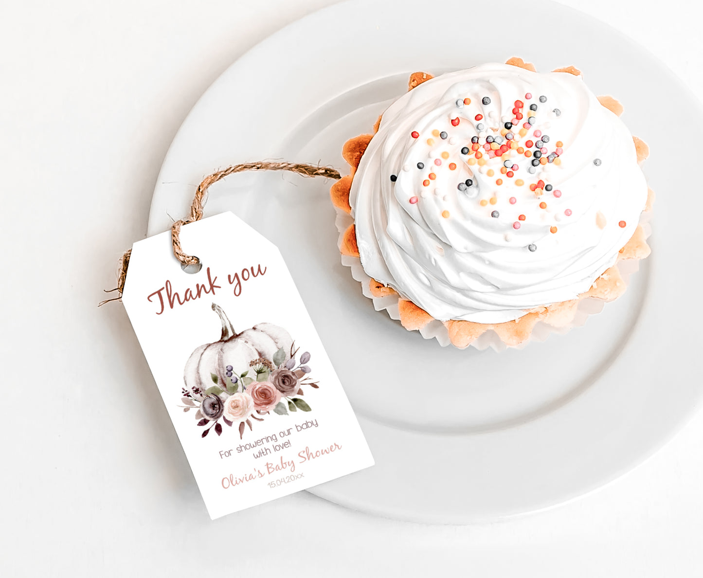 Fall Thank You Tags | Editable Pumpkin Baby Shower Decorations - 30I