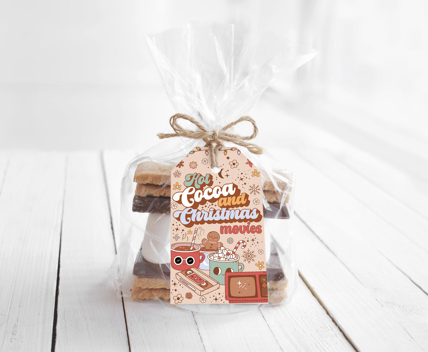 Hot cocoa and christmas movies Tags | Christmas Hot cocoa Favor Tags - 112