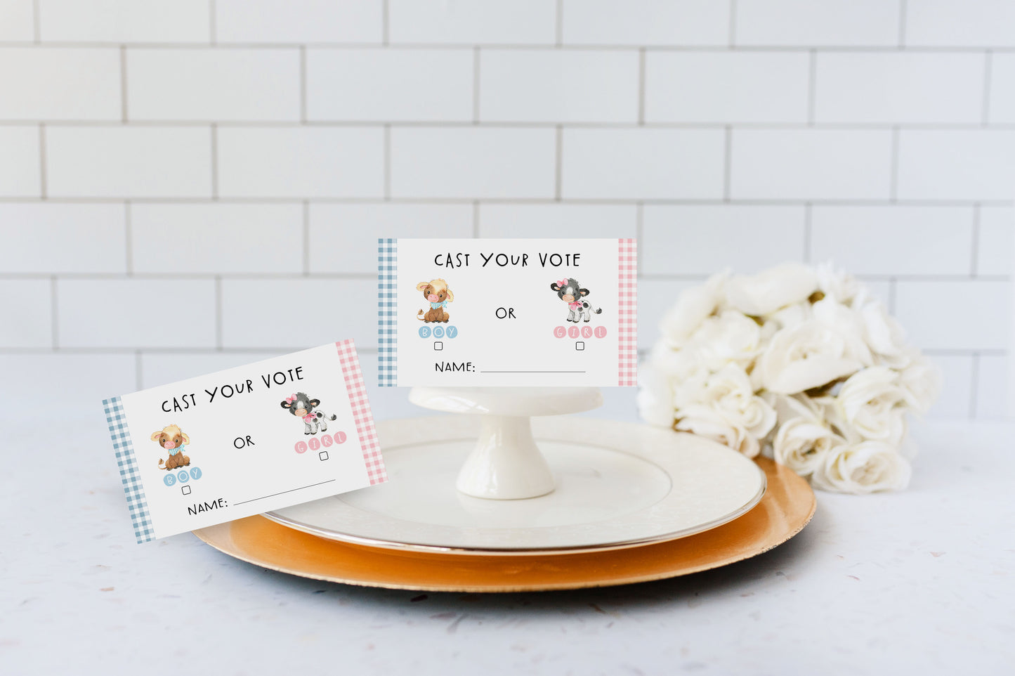 Farm Gender Reveal Game | Barnyard Boy or Girl Cast Your Vote Cards Printable - 11C3
