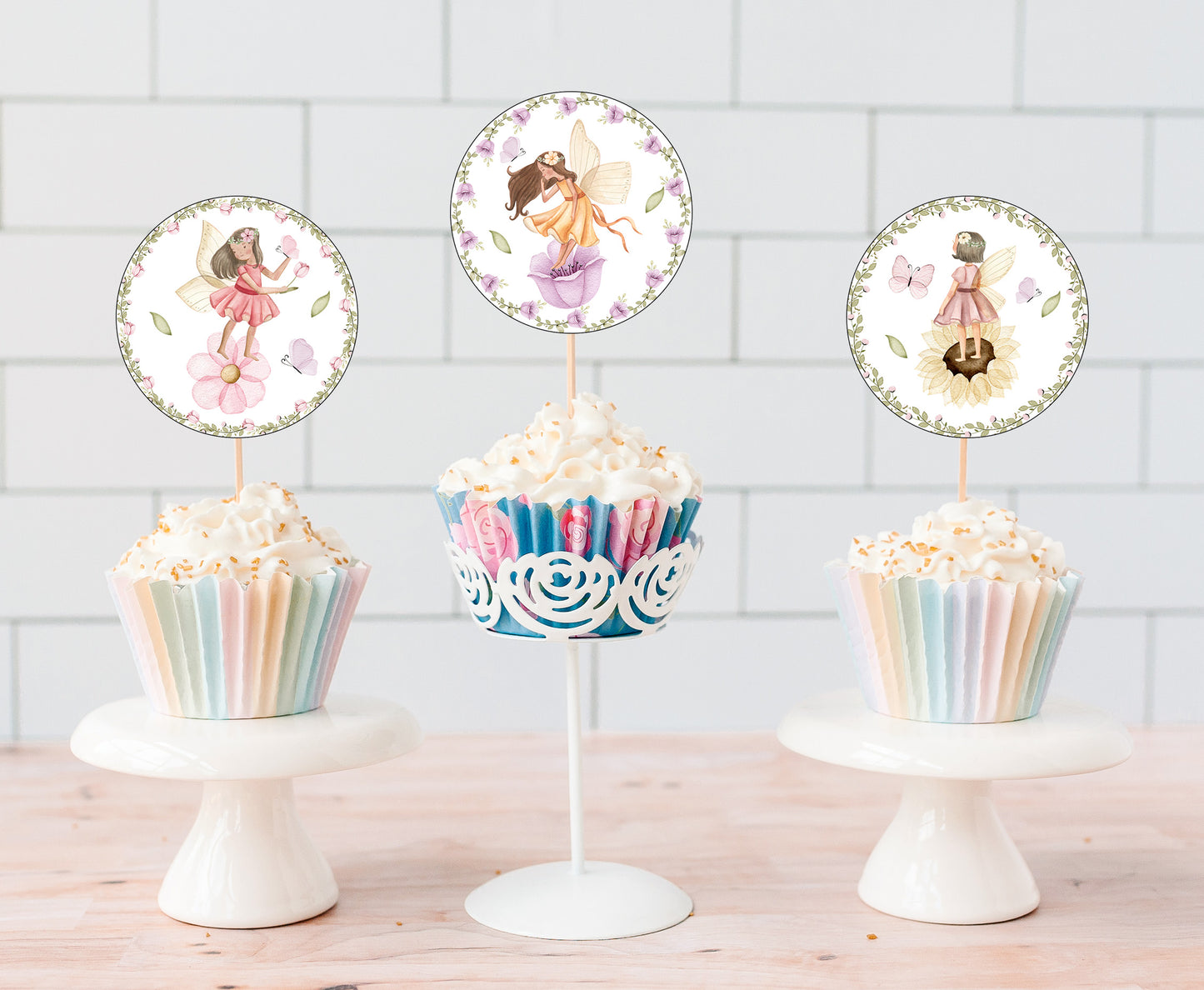 Fairy Cupcake Toppers | Fairy GardenThemed Birthday Cupcake Picks - 10A