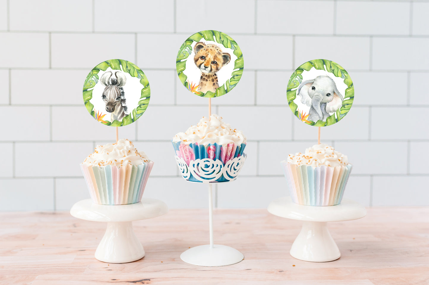 Safari Cupcake Toppers | Jungle Themed Party Cupcake Picks