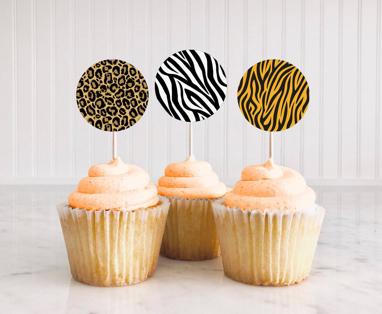 Animal print Cupcake Toppers | Safari Themed Birthday Cupcake Picks - 35H
