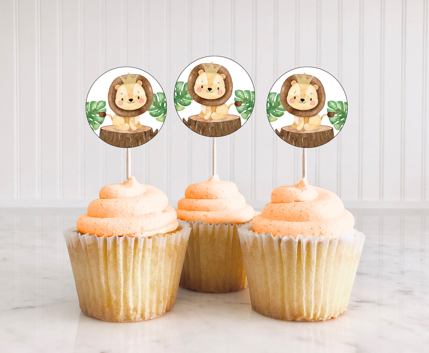 Lion Cupcake Toppers | Safari Themed Party Decorations - 35E