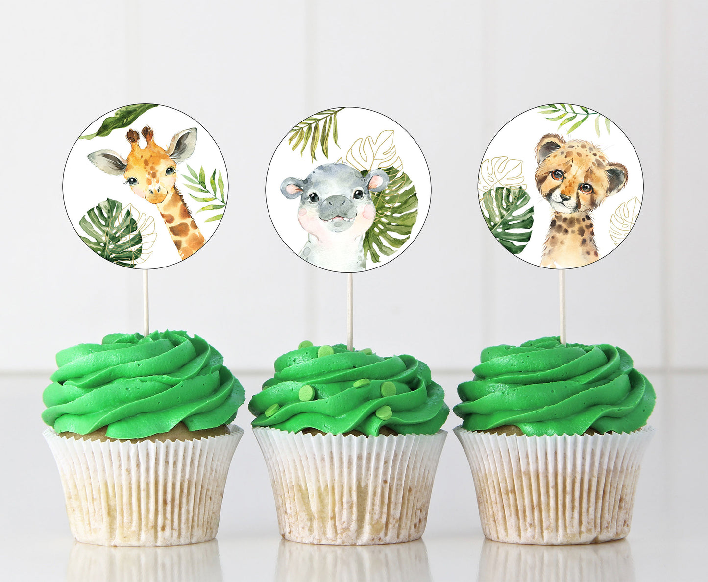 Safari Cupcake Toppers | Jungle Themed Party Cupcake Picks -35A