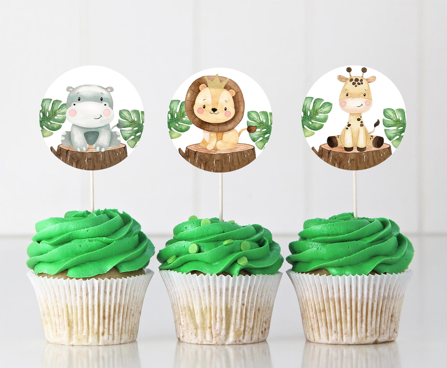 Safari Cupcake Toppers | Jungle Themed Party Decorations - 35E