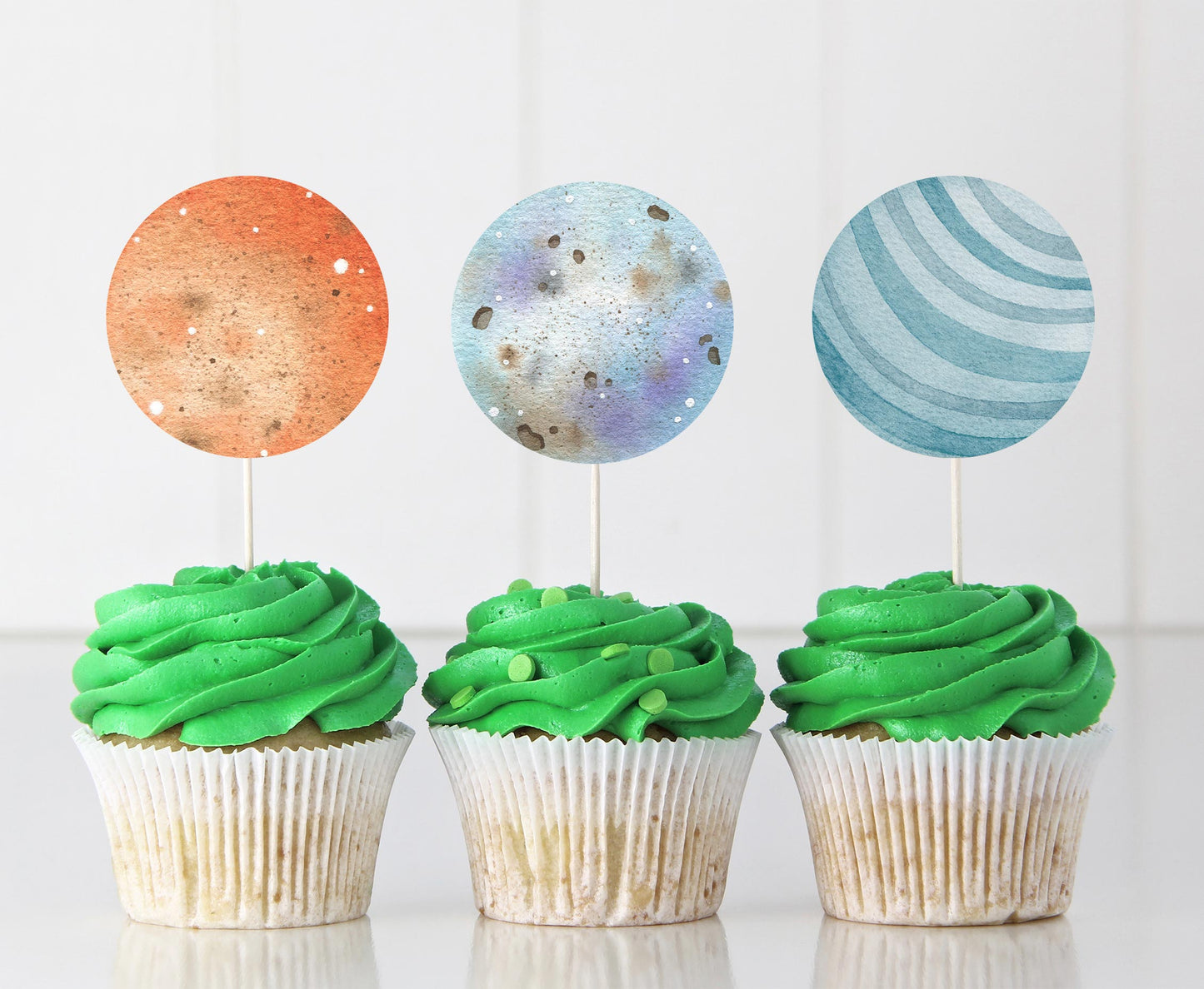 Astronaut Cupcake Toppers | Outer Space Themed Cupcake Picks - 39C