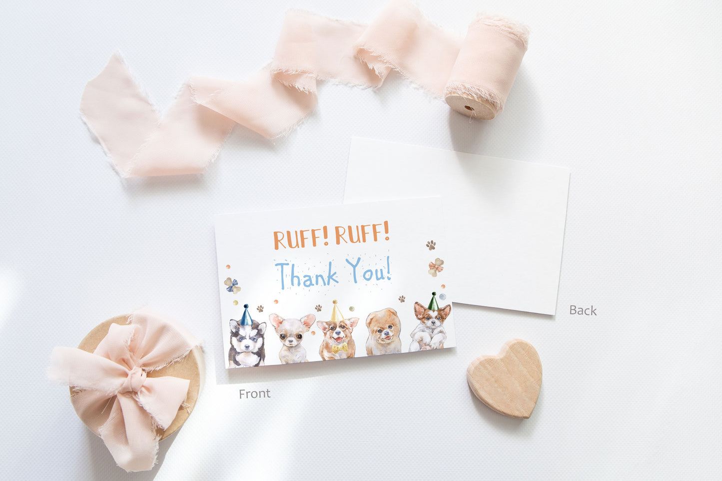 Dog Thank You Card | Puppy Birthday Party Printables - 72A