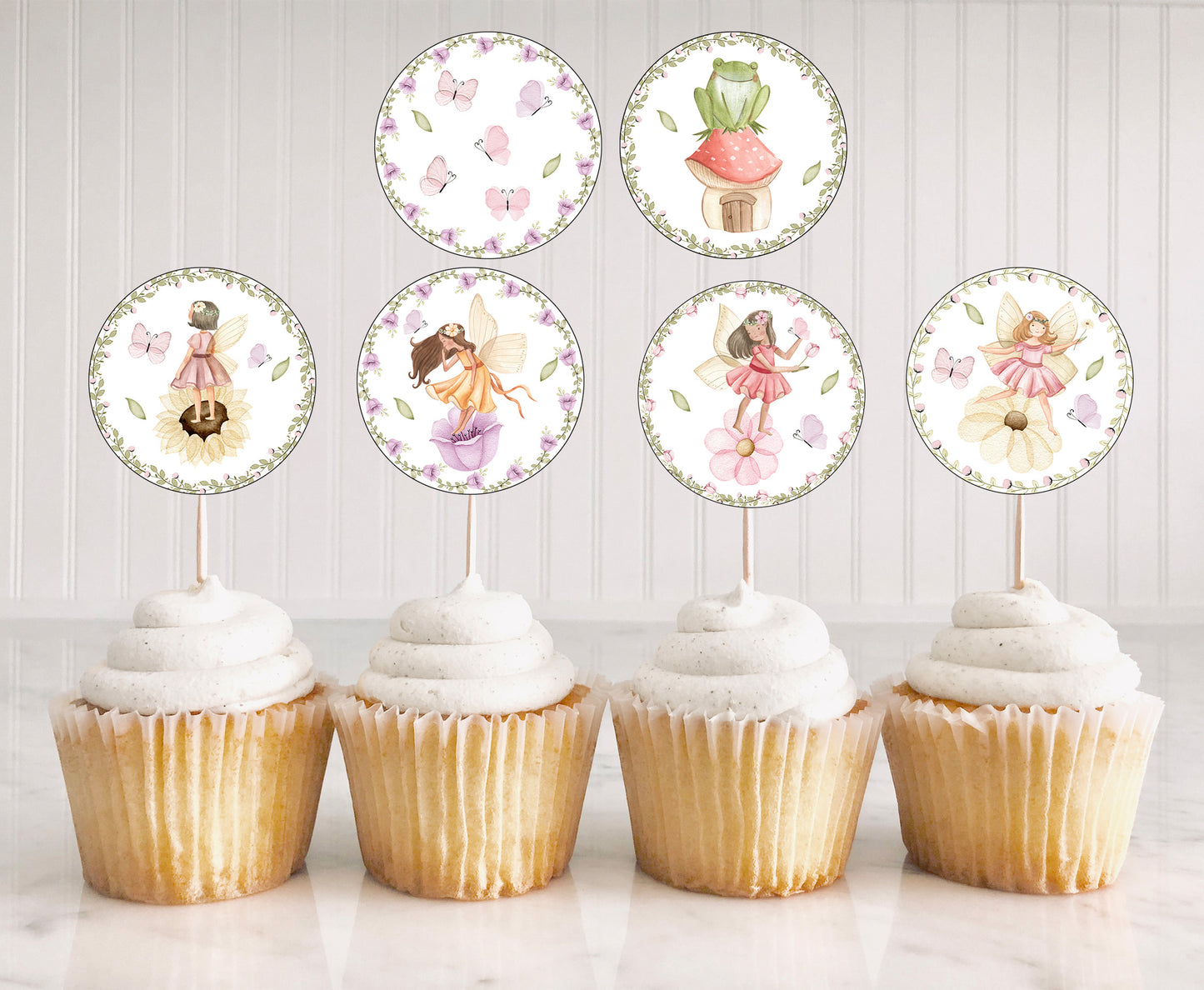Fairy Cupcake Toppers | Fairy GardenThemed Birthday Cupcake Picks - 10A