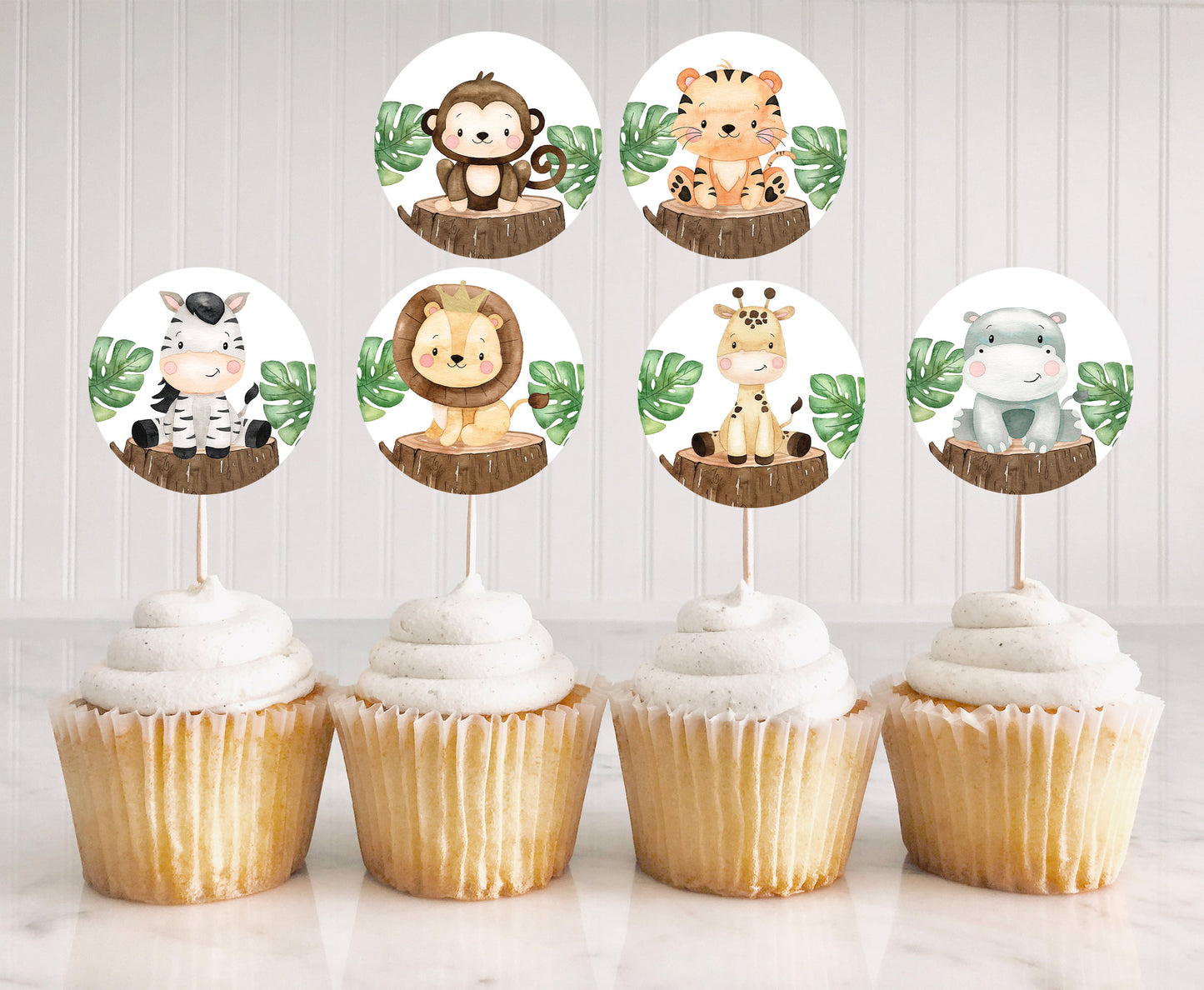 Safari Cupcake Toppers | Jungle Themed Party Decorations - 35E