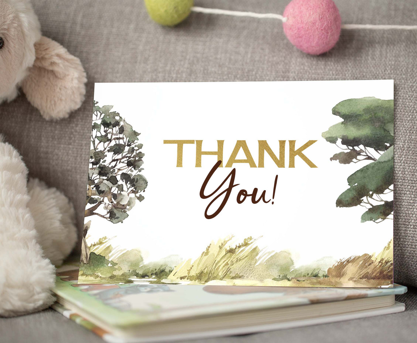 Safari Animals Thank You Card | Jungle Party Printables - 35I