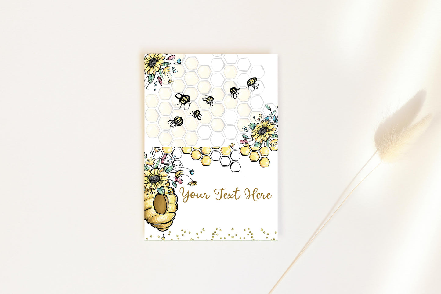 Editable Bee Place Cards | Honeycomb Theme Party Food Label Printable - 61A