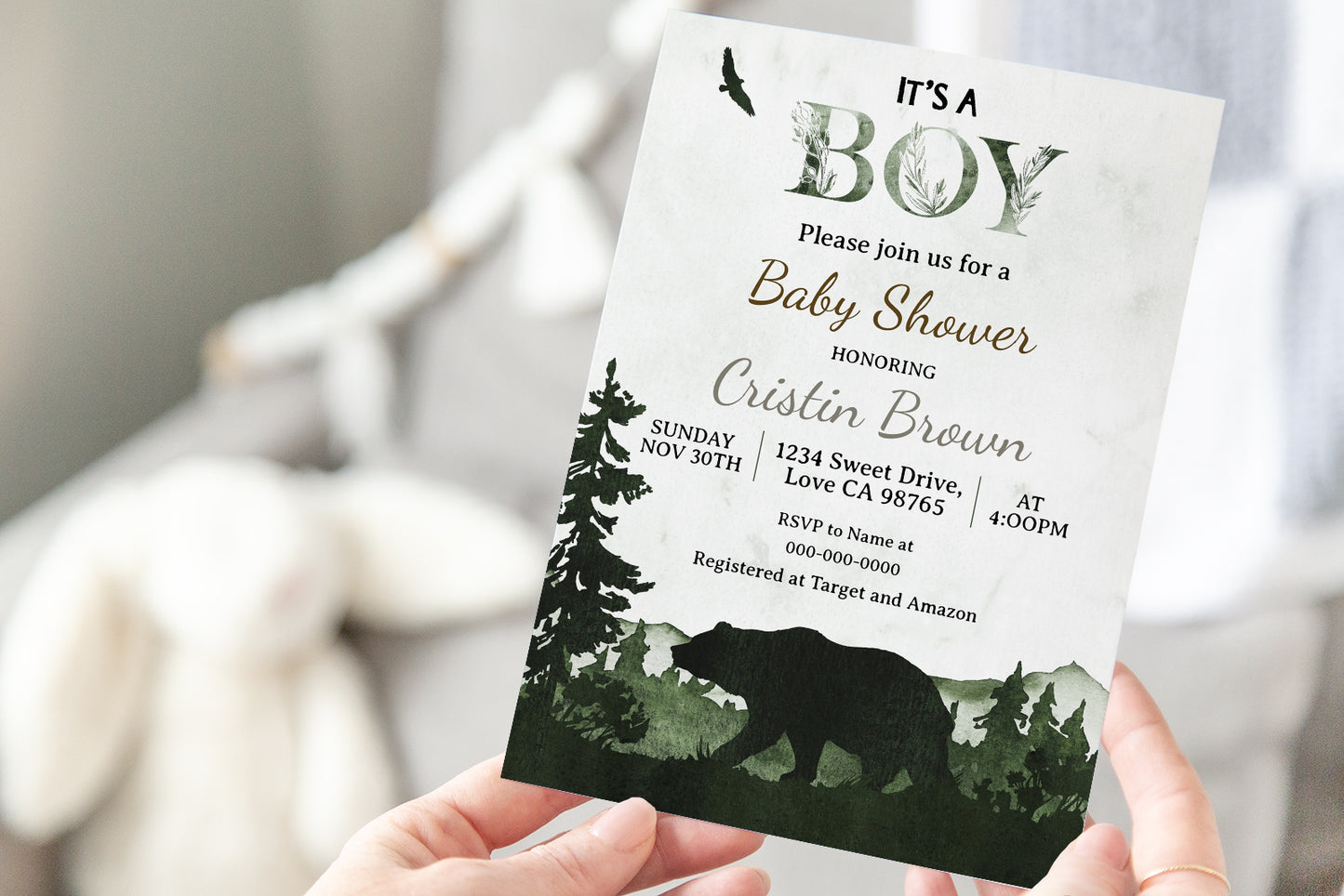 It's a boy Bear Baby Shower | Forest Theme - 47C2