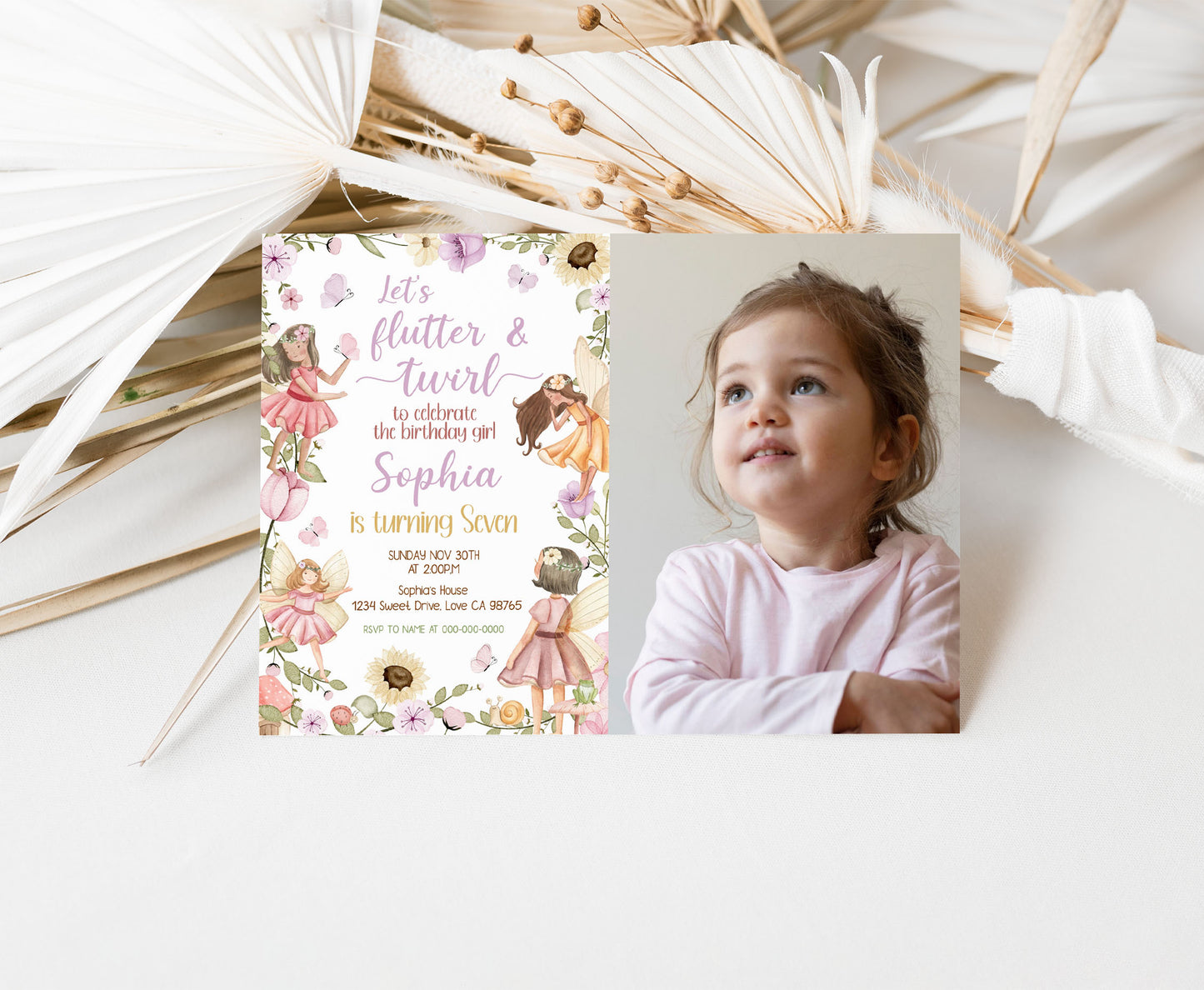Editable Fairy Photo Invitation | Fairy Garden Birthday Invite - 10A