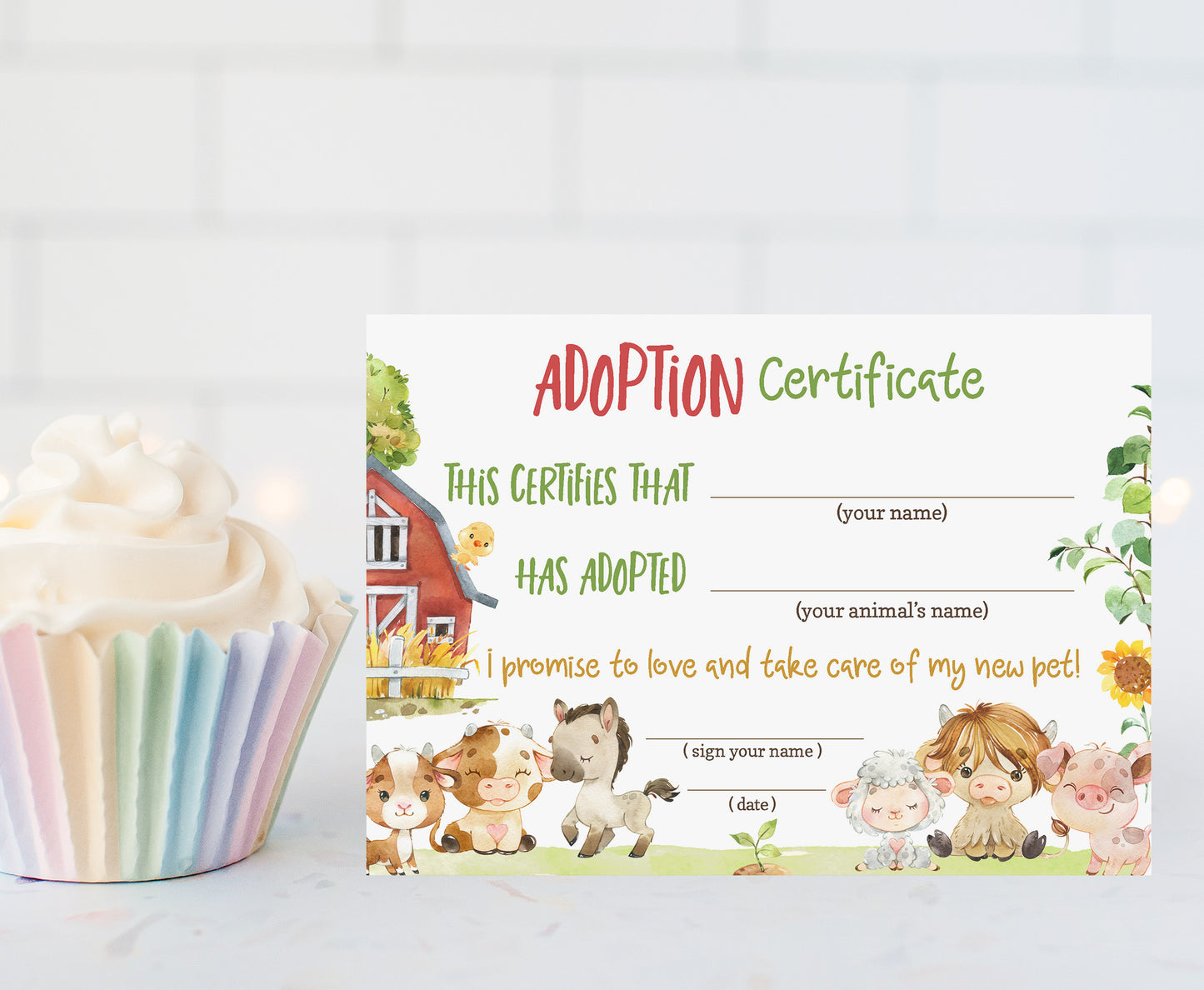 Farm Adoption Certificate - 11D