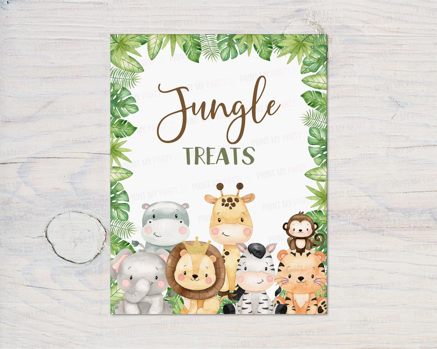 Jungle Treats Sign | Safari Animals Party Table Decorations - 35E