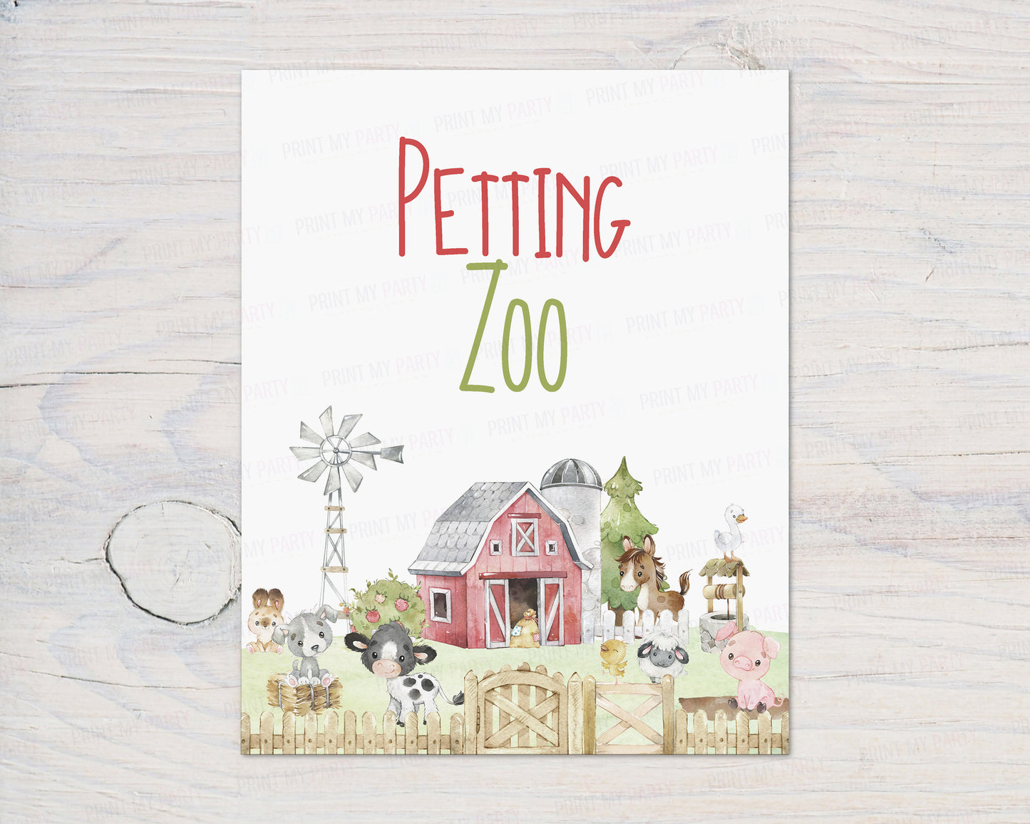 Petting Zoo Sign Printable | Farm Party Table Decoration - 11C1