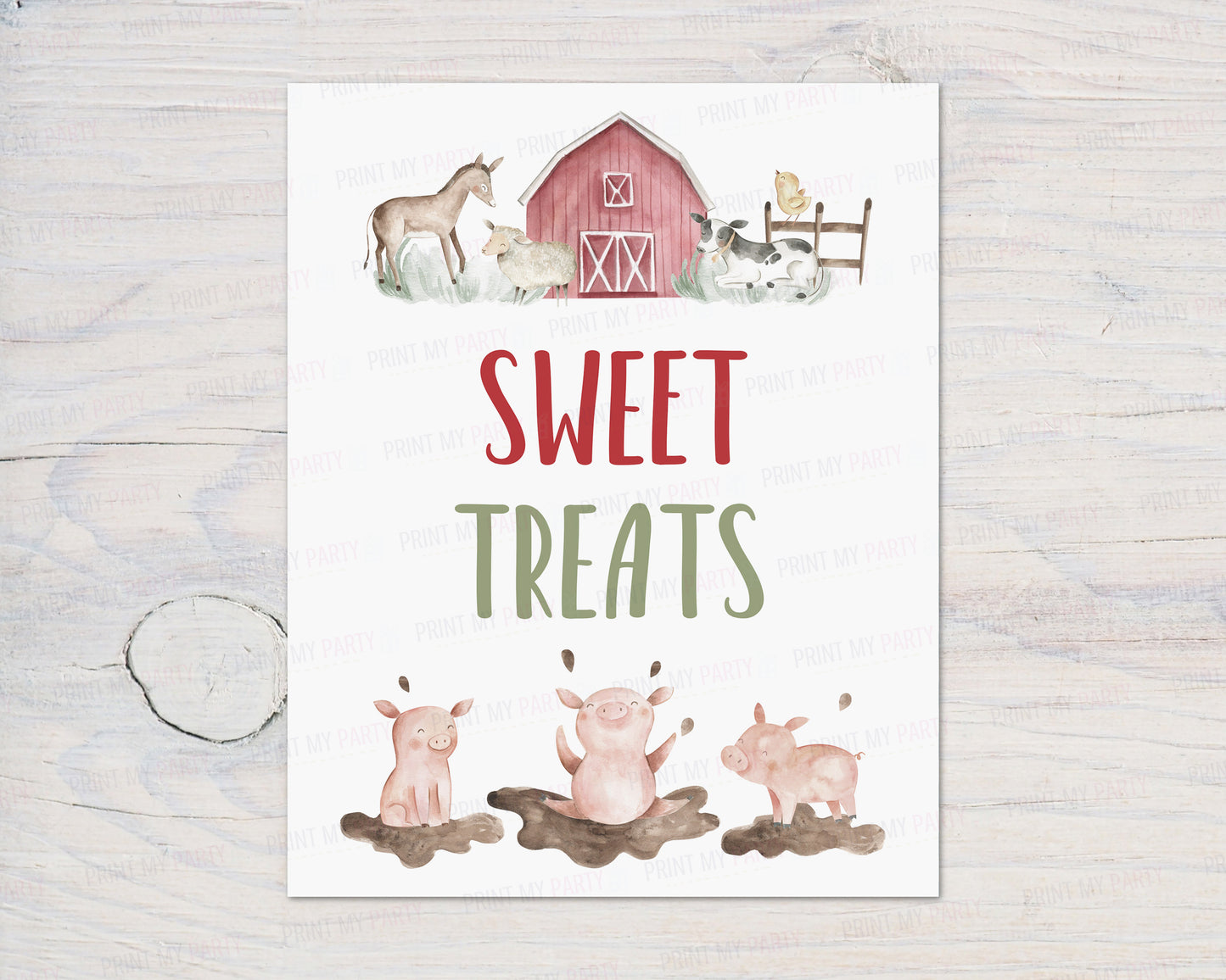 Sweet Treats Sign | Boy Farm Party Decorations - 11B