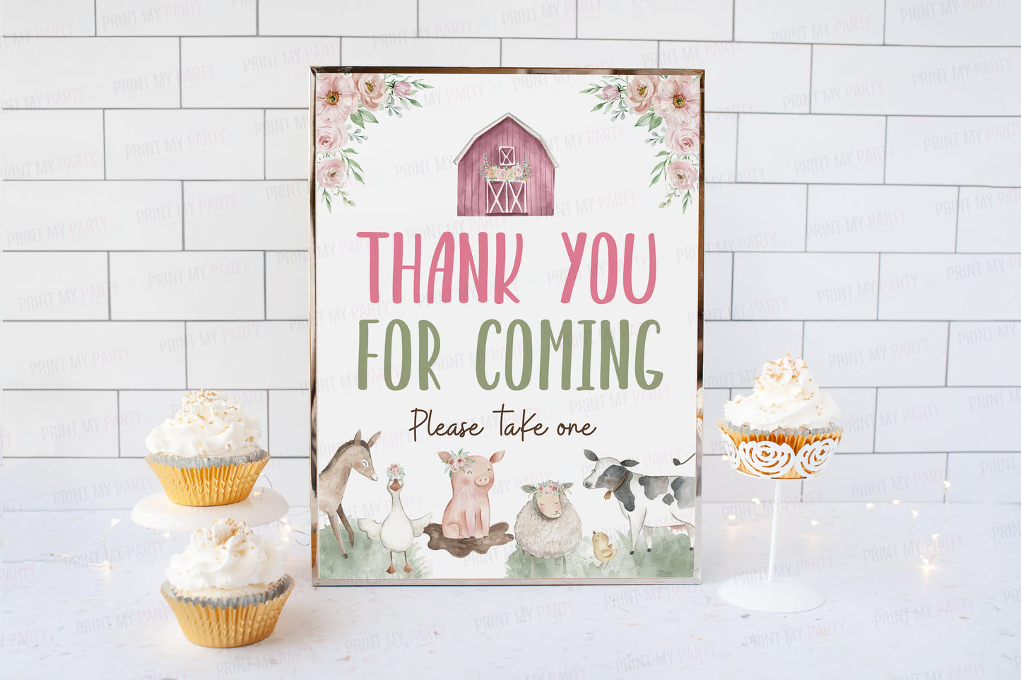 Thank You For Coming Sign | Girl Farm Party Decorations - 11B