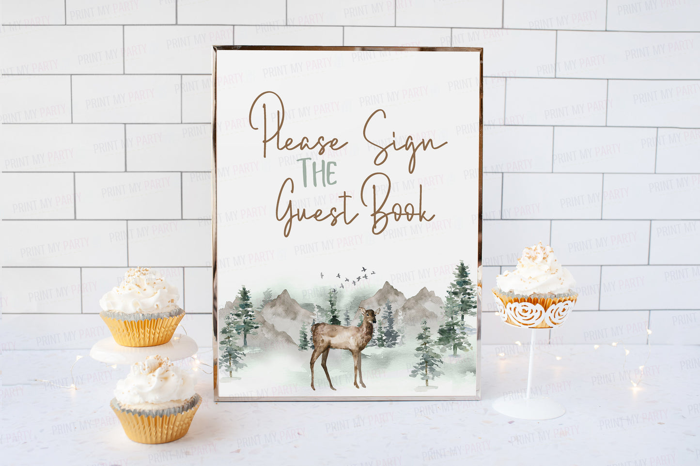Woodland Guest Book Sign | Forest Animals Party Decorations - 47H