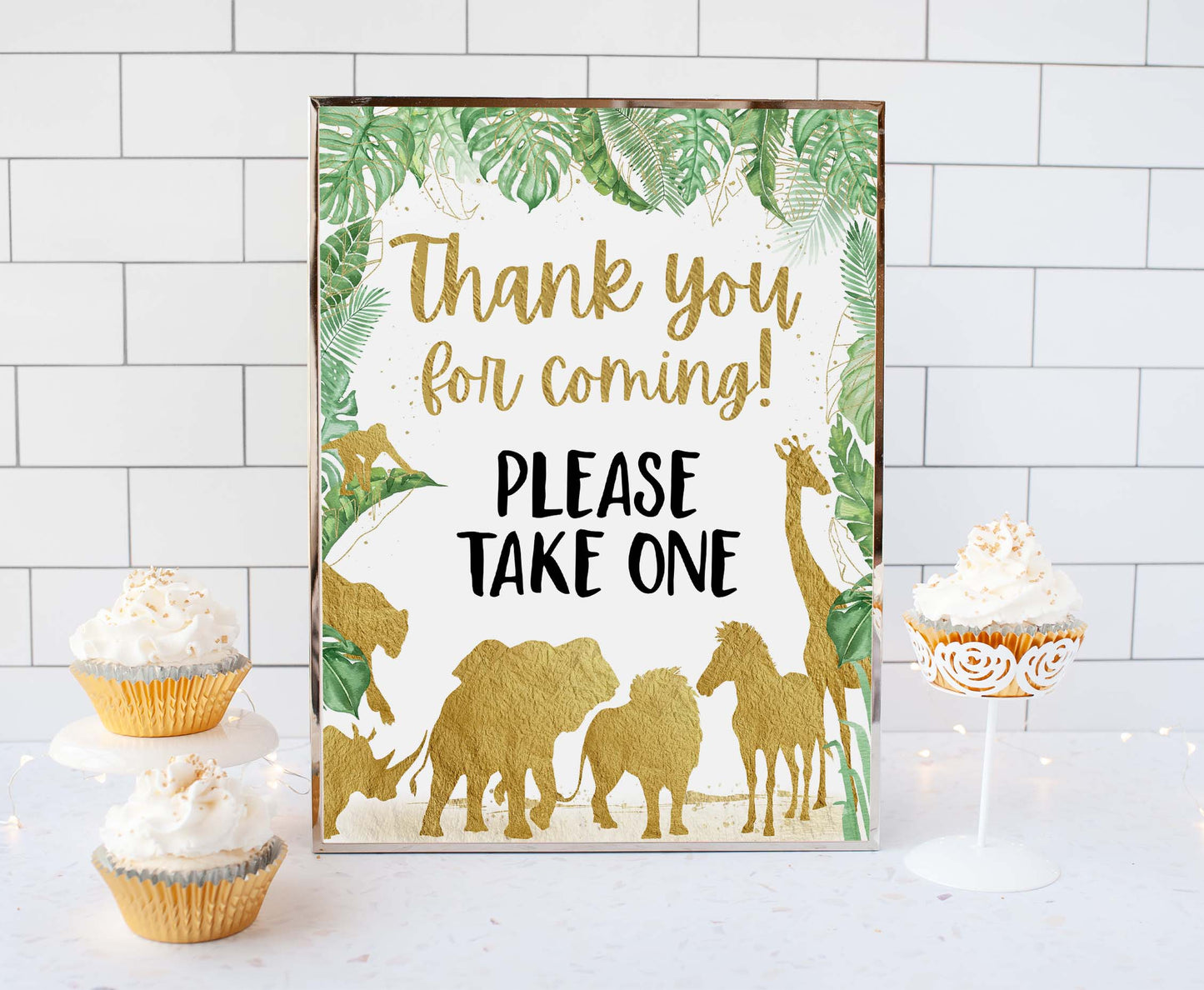 Safari Thank you for coming Sign | Jungle Themed Party Table Decorations - 35K