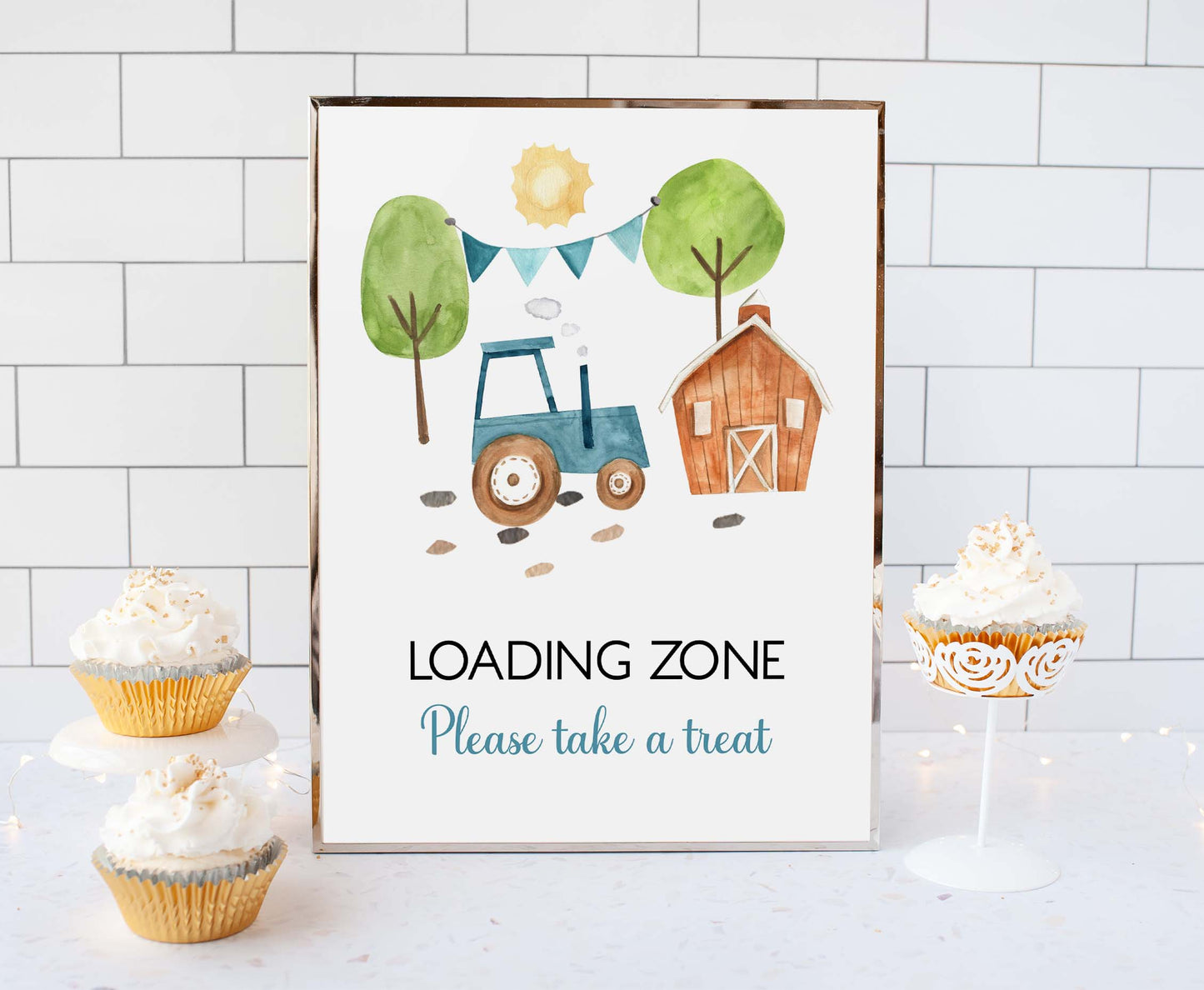 Tractor Loading Zone table Sign | Farm Party Decorations - 11F