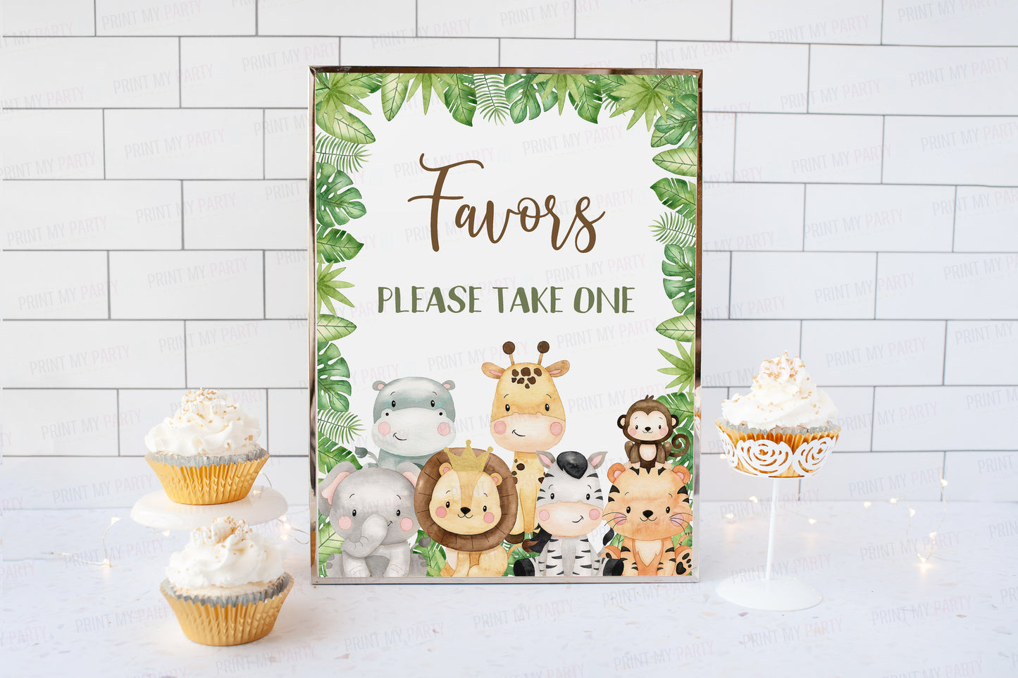 Safari Sweet Treats Sign | Jungle Animals Party Table Decorations - 35E