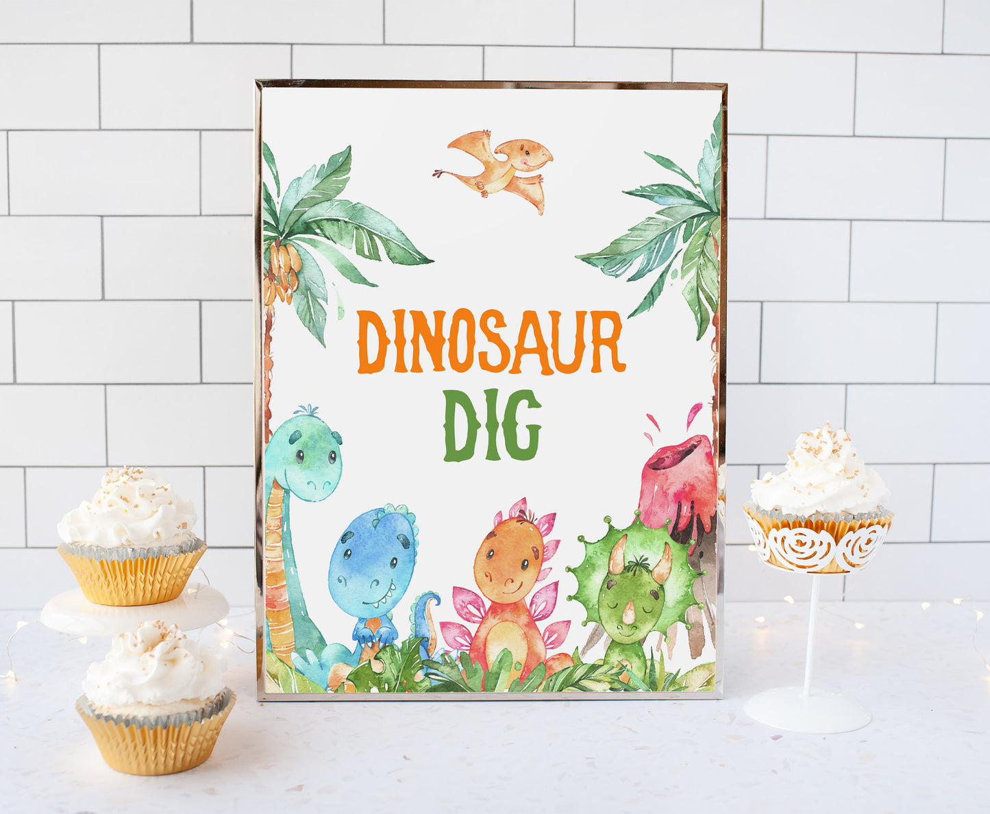 Dinosaur Dig Sign | Dinosaur Themed Party Table Decorations - 08A