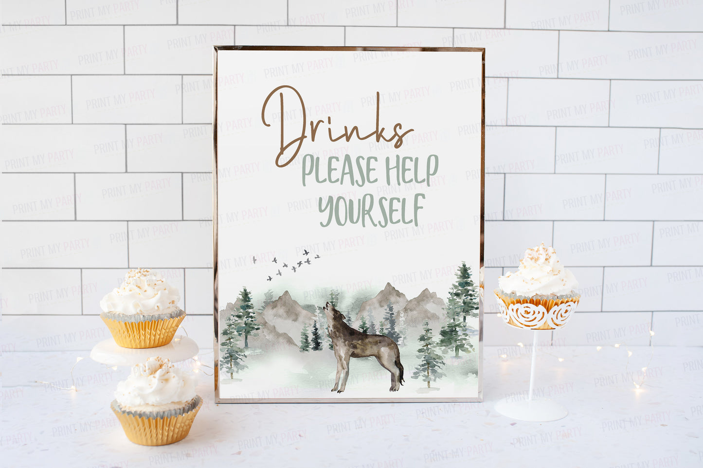 Woodland Drinks Sign | Forest Animals Party Decorations - 47H