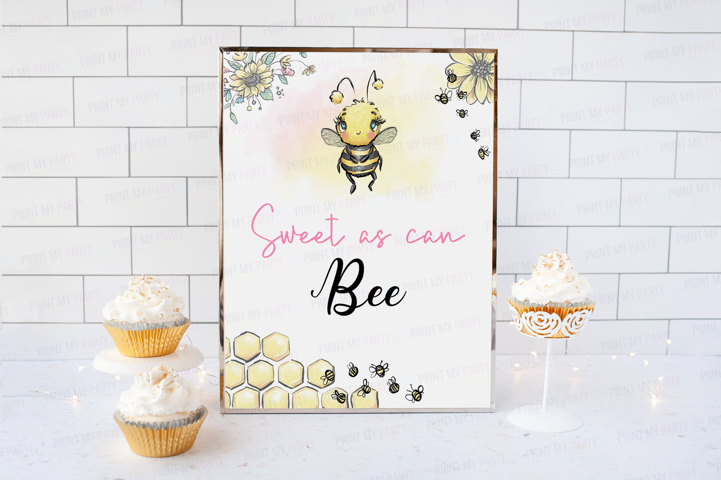 Sweet as can Bee Table Sign | Bee theme Party Table Decoration - 61A