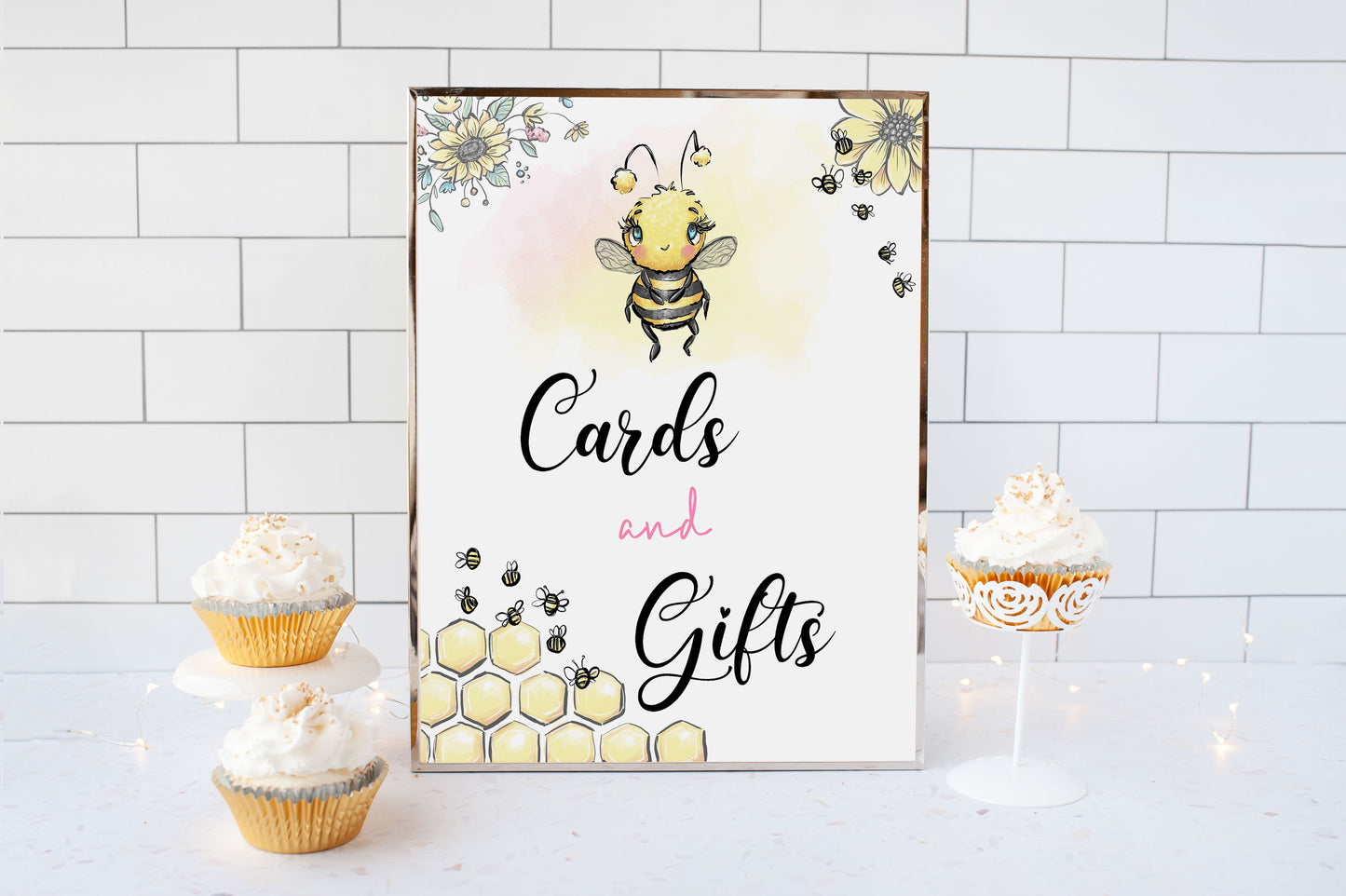 Bee Cards and Gifts Sign | Bee theme Party Table Decoration - 61A