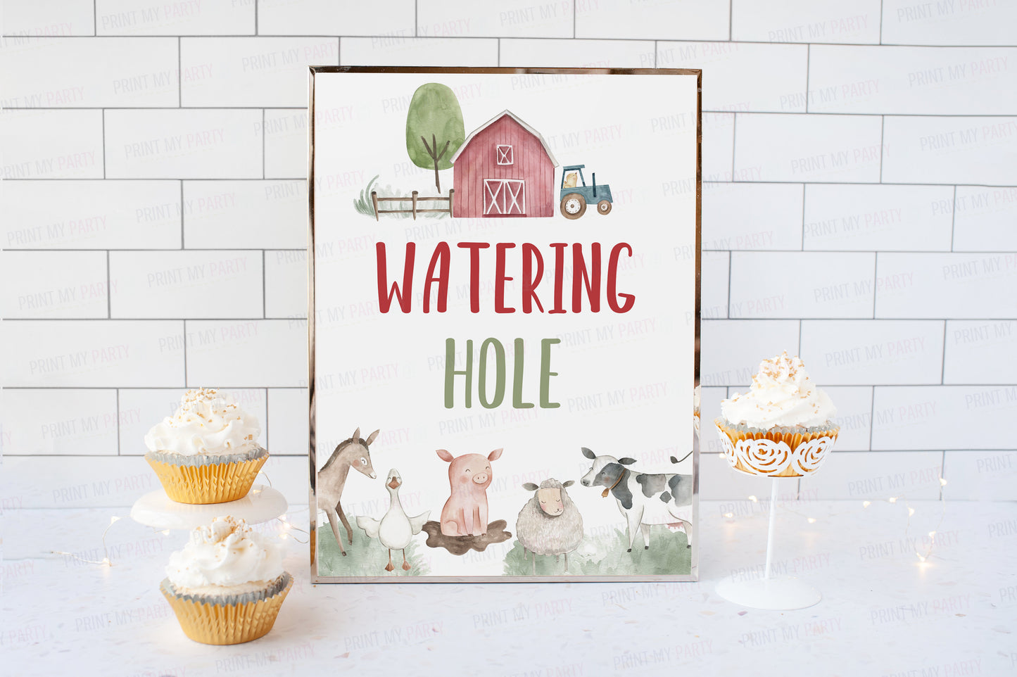 Watering Hole Sign | Farm Party Decorations - 11B