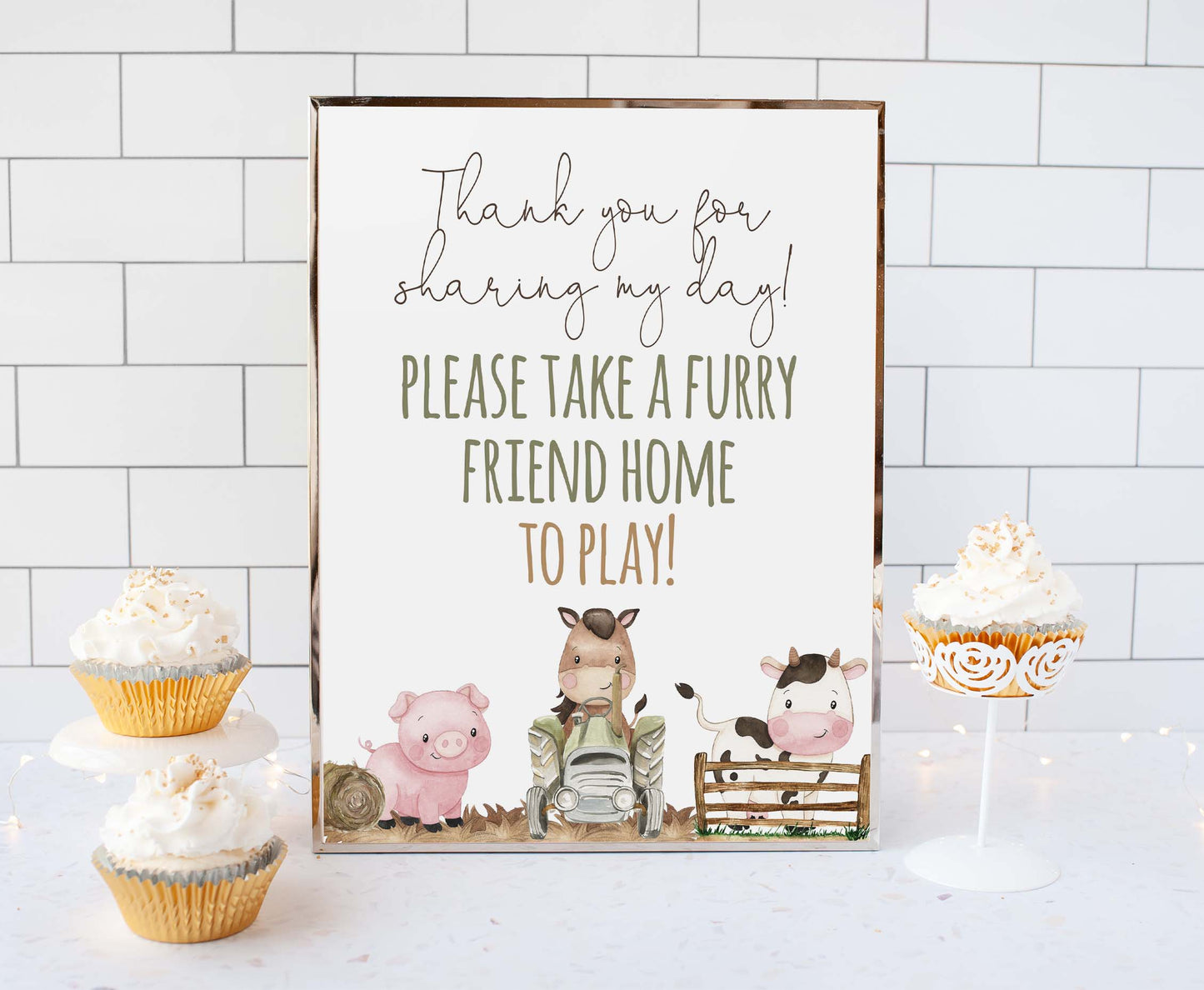 Thank you for sharing my day  Sign Printable | Farm Party Table Decoration - 11E