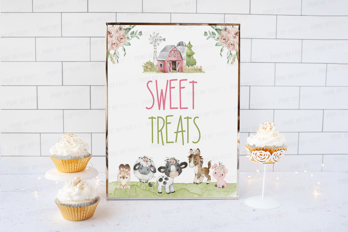 Sweet Treats Sign Printable | Floral Farm Party Table Decoration - 11C1