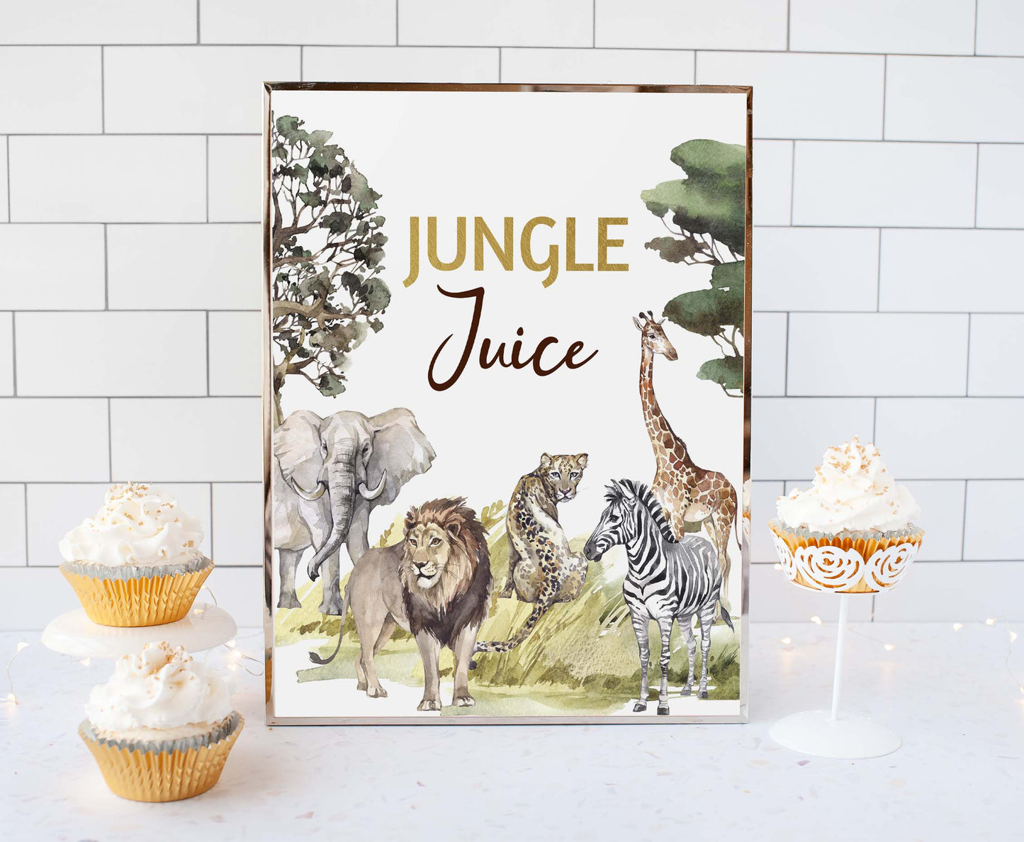 Safari Jungle Juice Sign | Jungle Themed Party Table Decorations - 35I